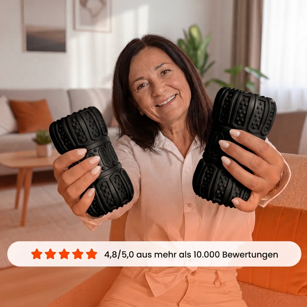 Vibrations-Massagerolle bei Fersenschmerzen & Plantarfasziitis